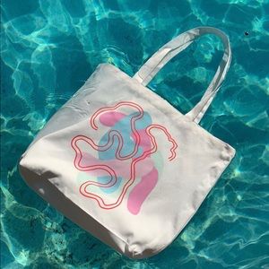 Handmade abstract printed tote bag